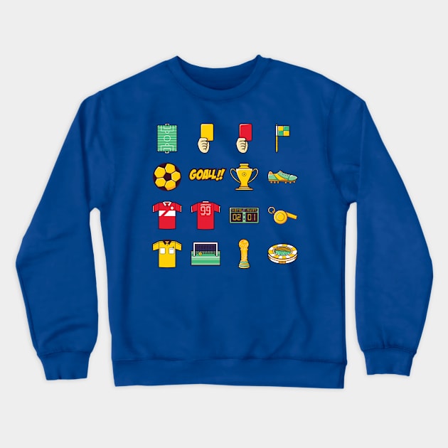 cute football soccer icon Crewneck Sweatshirt by ginanperdana